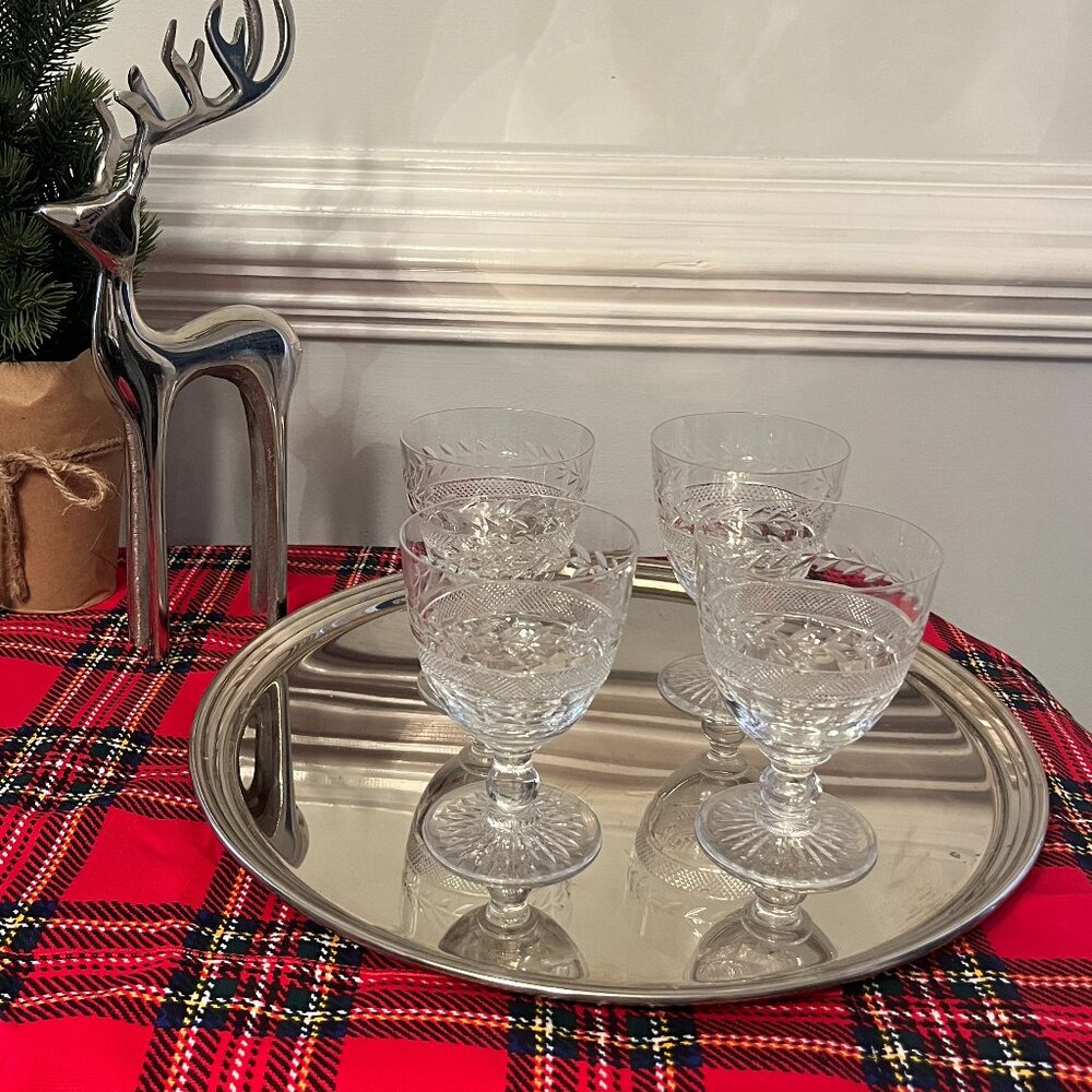 4 Royal Brierley England Cordial/Snifter/Sherry/Wine